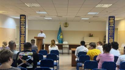 9 апреля 2025 года в КГП на ПХВ "РБ района Магжана Жумабаева" прошло совещание для медицинских сотрудников, состоящих в профсоюзе.